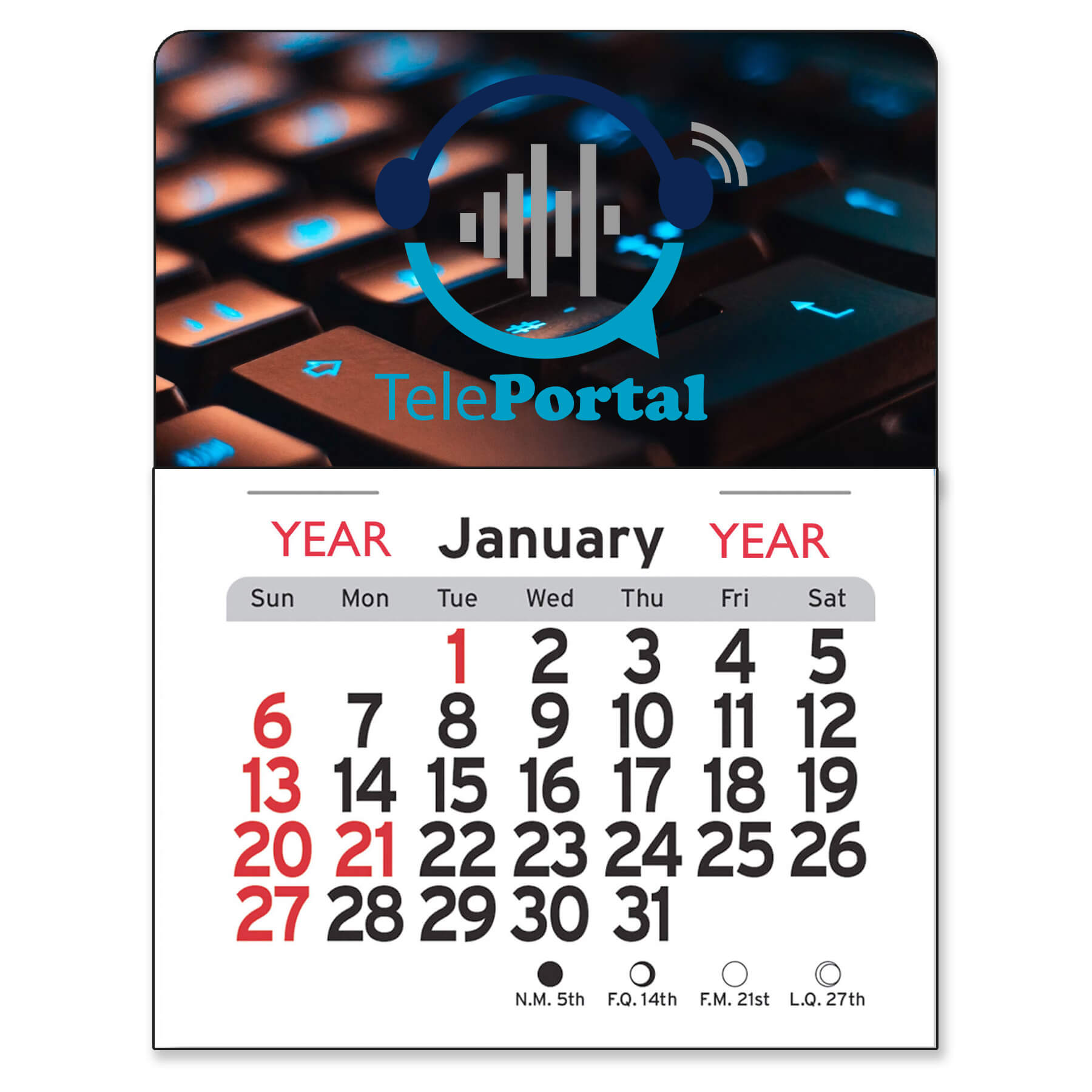 1025 - Adhesive Peel-N-Stick® Calendar - Rectangle