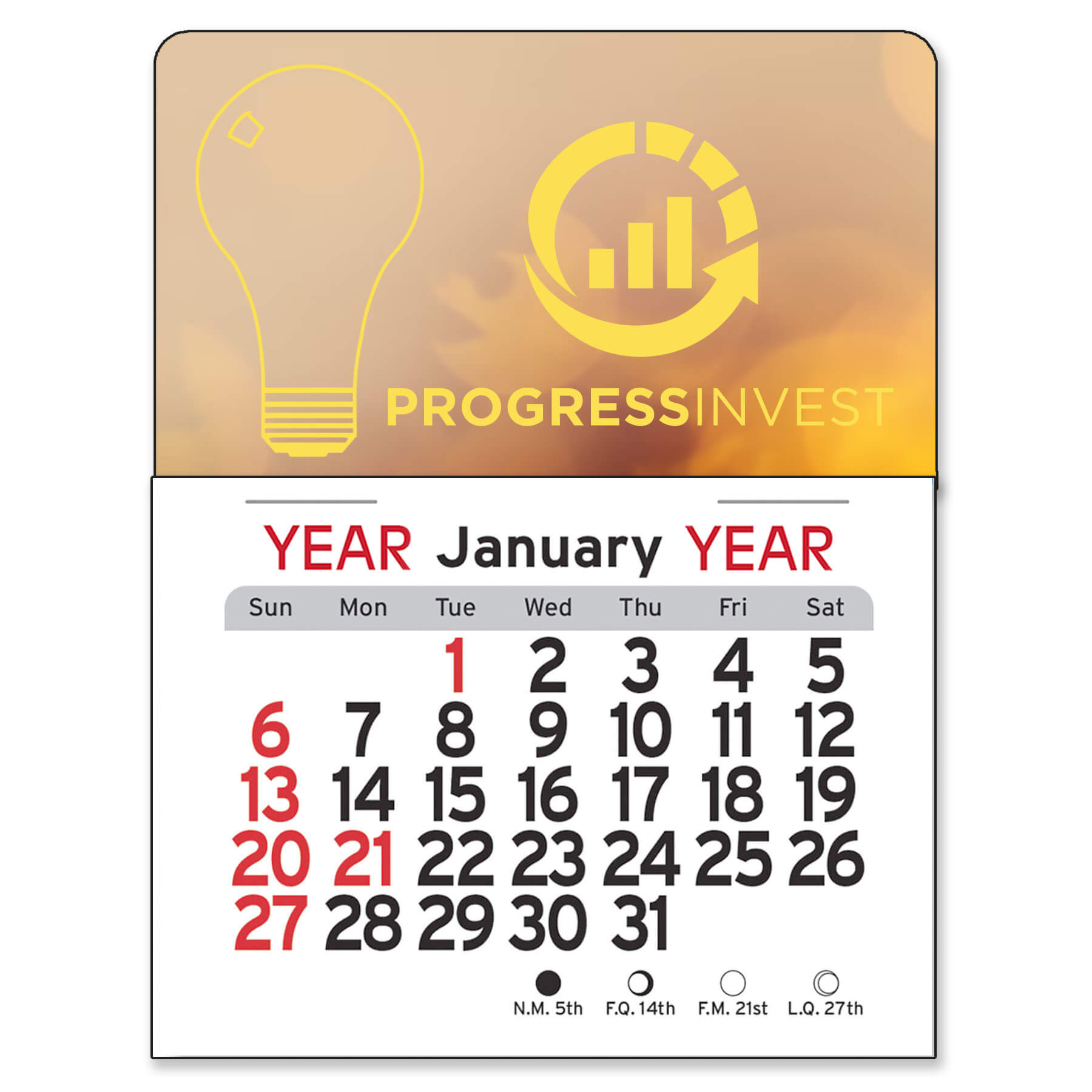 1054 - Adhesive Peel-N-Stick® Calendar - Light Bulb